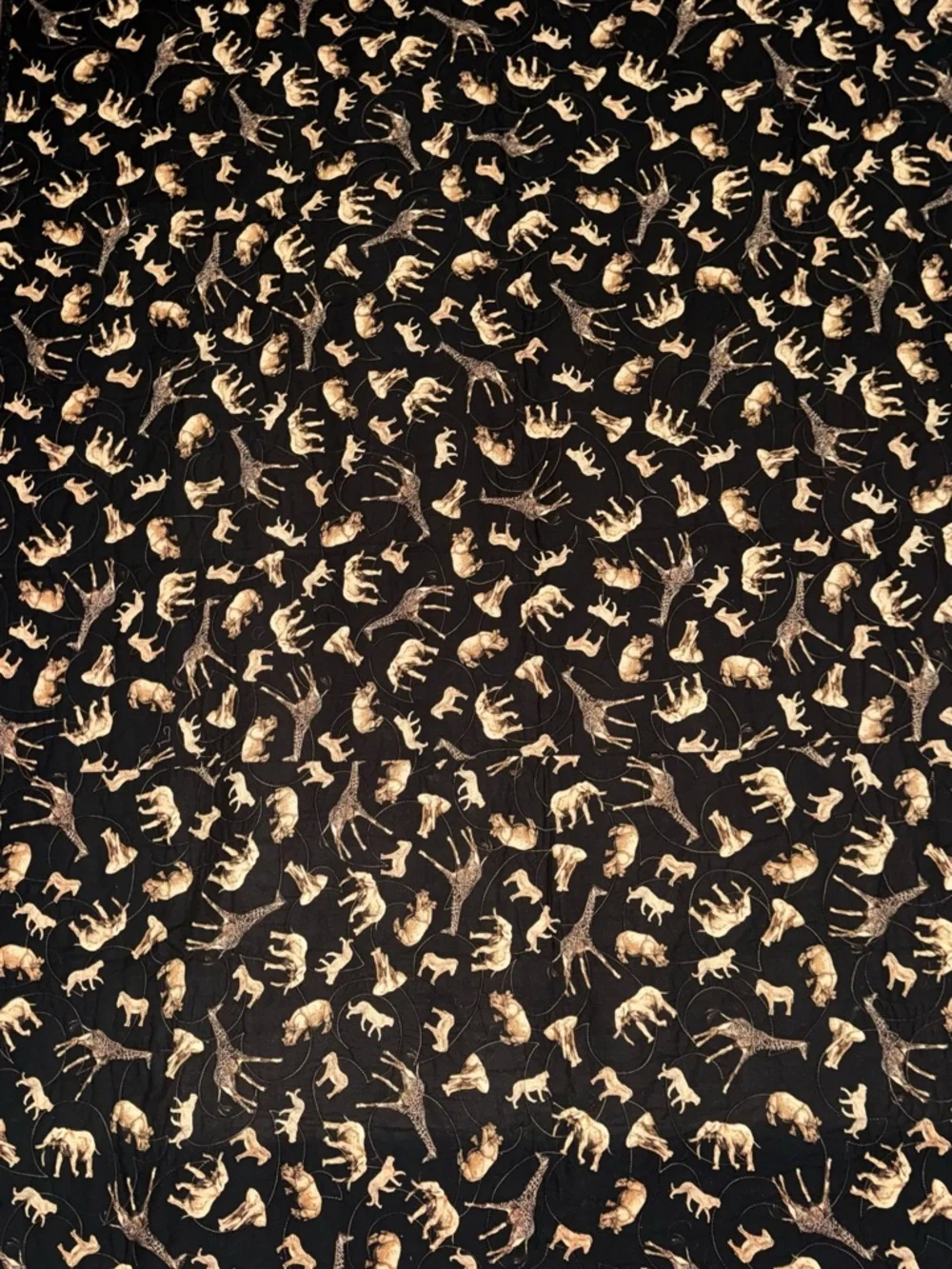 Safari Patchwork Quilted Throw - Green, Tan, Brown